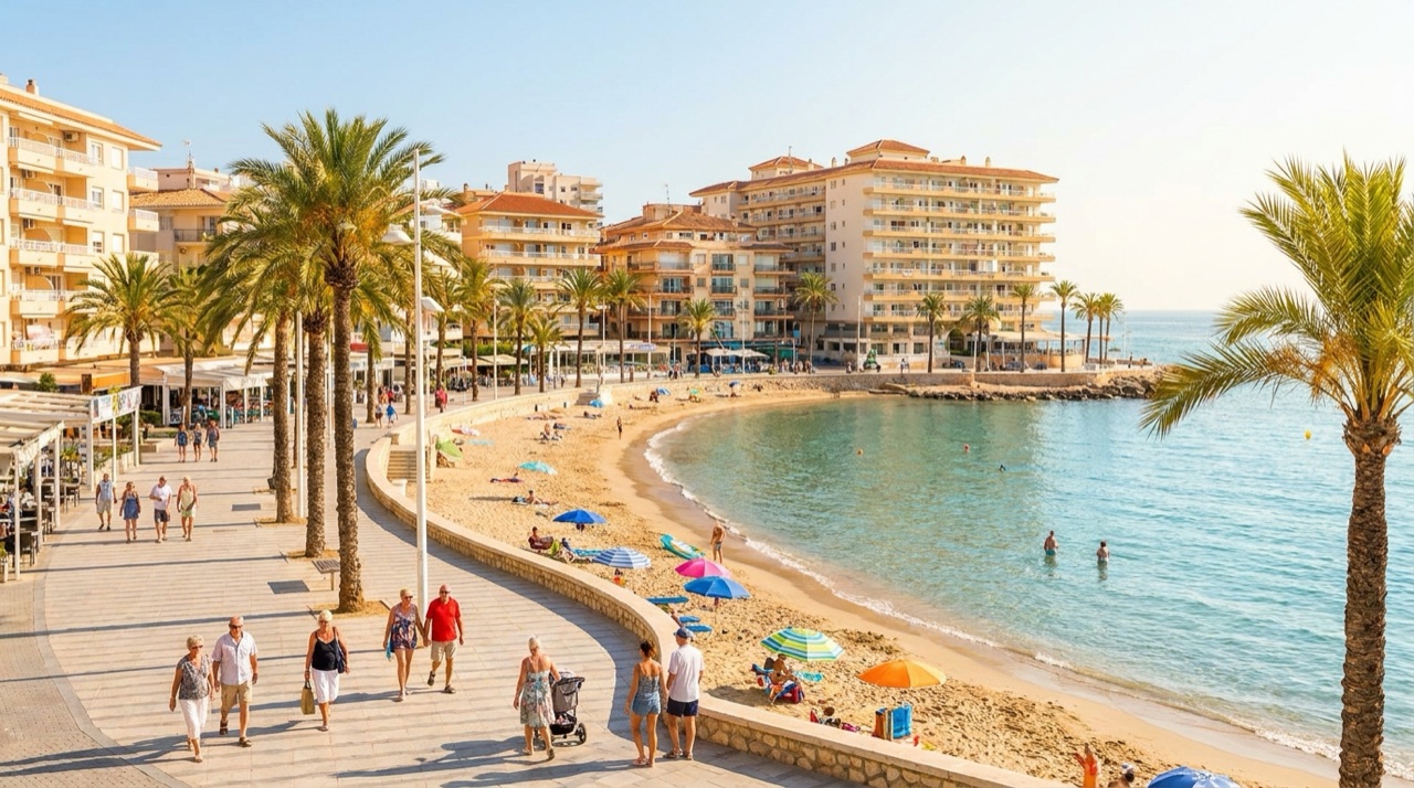 Playa mediterránea para viajes de mayores